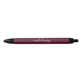 Burgundy Script | Stilvolle Monogram modern Kugelschreiber