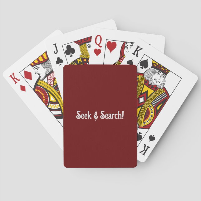 Burgundy Seek & Search Kartenspiel Deck Spielkarten (Rückseite)