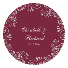 Burgundy Silver Gray Script Blumenzeremonie