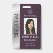 Burgundy Silver ID für personalisierte Unternehmen