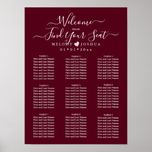 BURGUNDY-SITZPLAN DIY-FARBE POSTER