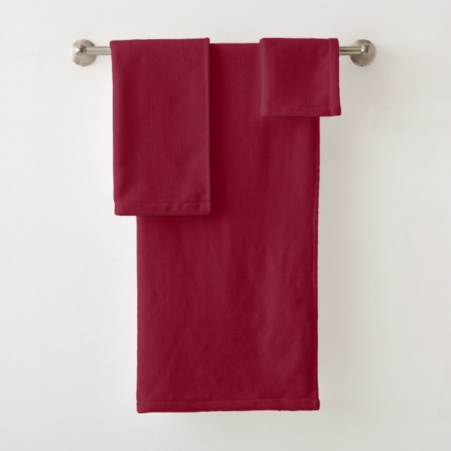 Burgundy Solid Color Badhandtuch Set (Insitu)