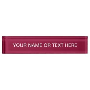 Burgundy Solid Color Namensplakette