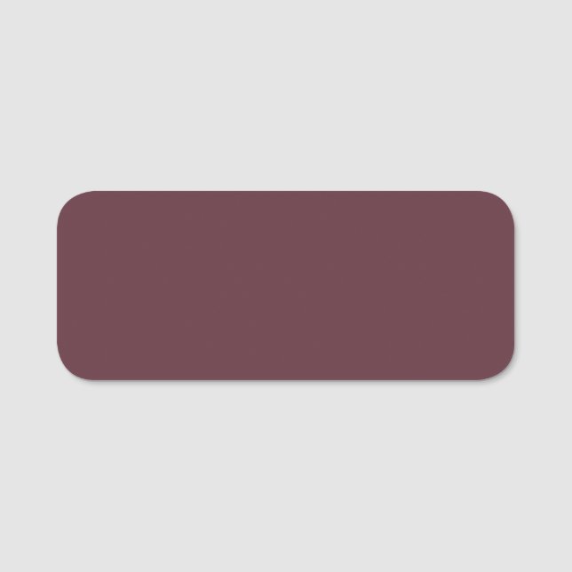 Burgundy Solid Color Namensschild (Vorderseite)