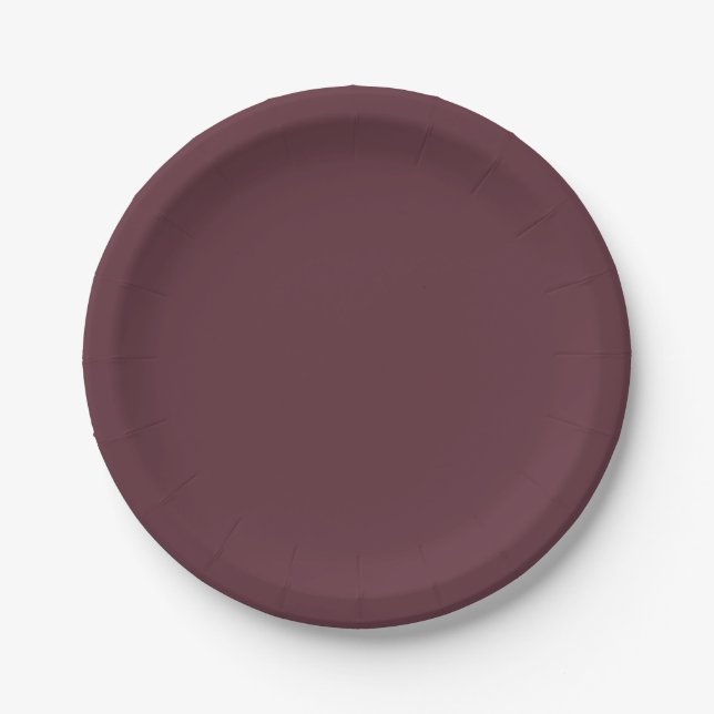 Burgundy Solid Color Pappteller (Vorderseite)