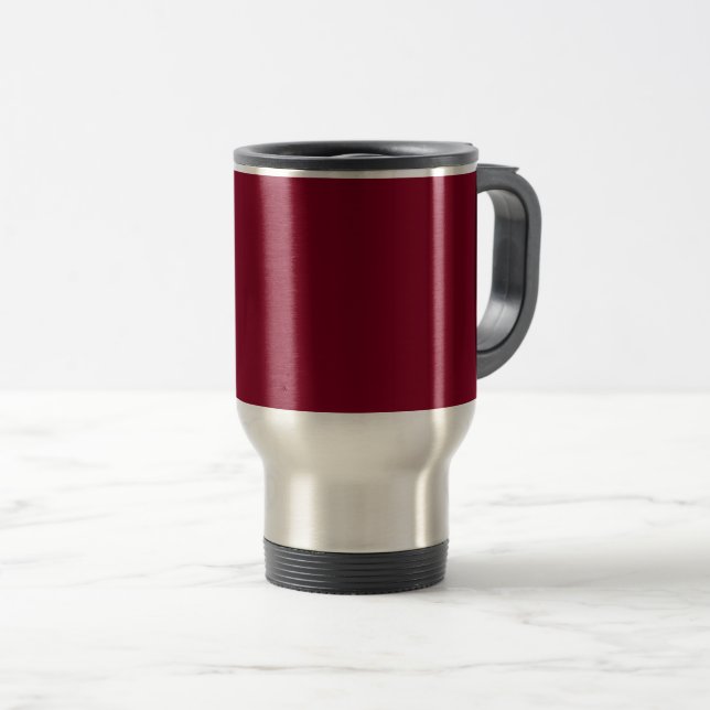 Burgundy Solid Color Reisebecher (VorderseiteRechts)