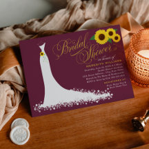 Burgundy Sonnenblume Hochzeitsgown-Brautparty