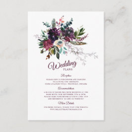 Burgundy Splendor Boho Floral Wedding Plans Begleitkarte