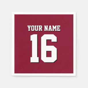 Burgundy Sporty Team Jersey Serviette
