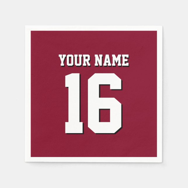 Burgundy Sporty Team Jersey Serviette (Vorderseite)