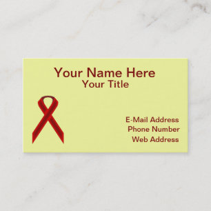 Burgundy Standard Ribbon von Kenneth Yoncich Visitenkarte