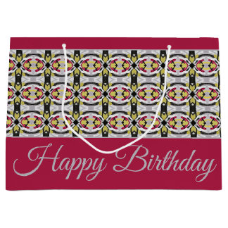 Burgundy Stilvolles Gemustertes Design Große Geschenktüte