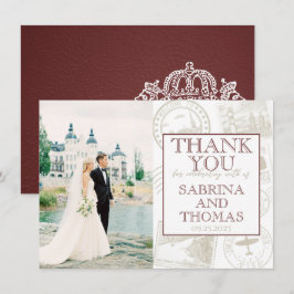 Burgundy Sweden Wedding Foto Vielen Dank Dankeskarte