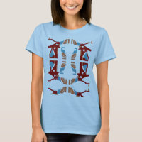 Burgundy Tan Blue Abstrakt mediterran inspiriert