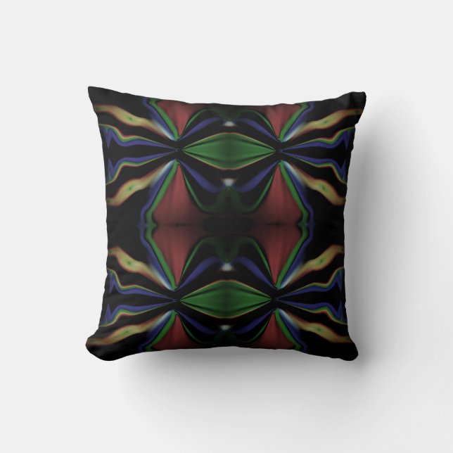 Burgundy Tan Green Black Blue Jewel Design Kissen (Vorderseite)