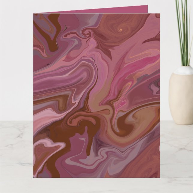 Burgundy taupe Marble gift bag Karte (Vorderseite)