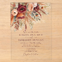 Burgundy Terracotta Florals Pampas Grass Wedding
