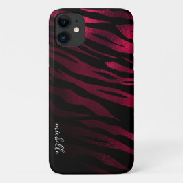 Burgundy Tiger Stripes Personalisiert Case-Mate iPhone Hülle