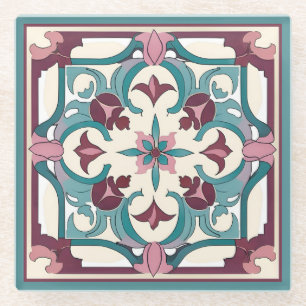 Burgundy Tile Glasuntersetzer