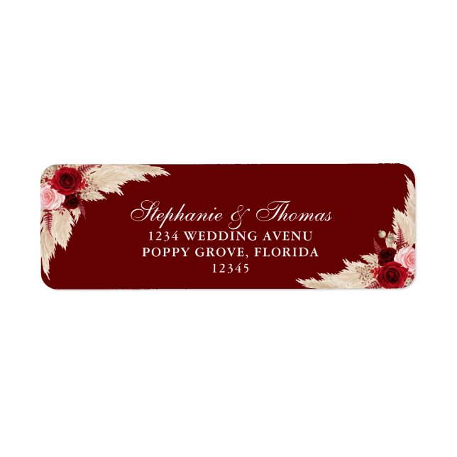 Burgundy Tropical Rose geben das Adressenlabel zur (Vorne)