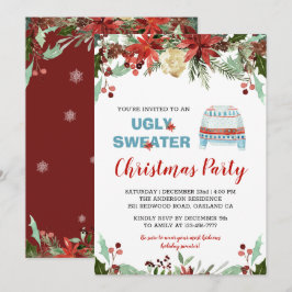 Burgundy Ugly Sweater Weihnachtseinladung Einladung
