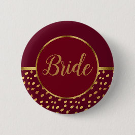 Burgundy und Gold Bridge Wedding Button