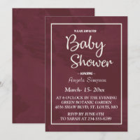 Burgundy und Gold Glitzer Pocket Baby Dusche