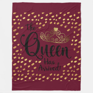 Burgundy und Gold Queen Tiara Throw Fleecedecke