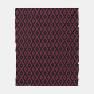Burgundy- und Schwarz-Diamantmuster Fleecedecke