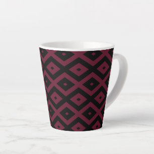 Burgundy- und Schwarz-Diamantmuster Milchtasse