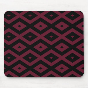 Burgundy- und Schwarz-Diamantmuster Mousepad