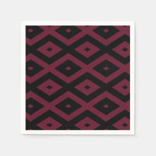 Burgundy- und Schwarz-Diamantmuster Serviette