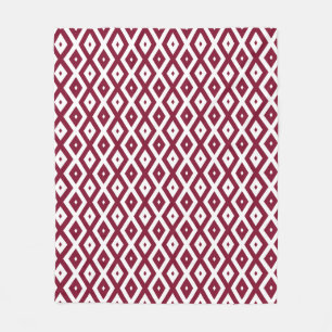 Burgundy und weißes Diamantmuster Fleecedecke