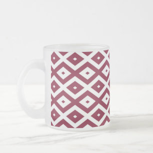 Burgundy und weißes Diamantmuster Mattglastasse