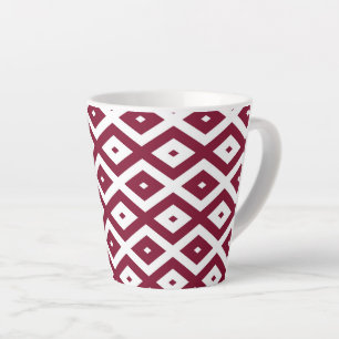 Burgundy und weißes Diamantmuster Milchtasse