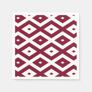 Burgundy und weißes Diamantmuster Serviette