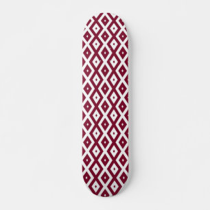 Burgundy und weißes Diamantmuster Skateboard