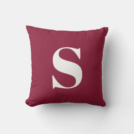 Burgundy Ursprünglicher Mit Monogramm Kissen im Fr