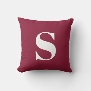 Burgundy Ursprünglicher Mit Monogramm Kissen im Fr