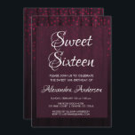 Burgundy Velvet Hearts Sweet 16 Geburtstagsparty Einladung<br><div class="desc">Burgund 16 . Geburtstag Foil Hört auf Holz Party Einladung. Diese Einladung ist perfekt für die Marsala Hearts Confetti Girly Sweet 16 Geburtstagsparty,  die in Burgund feiern möchte. Bitte kontaktieren Sie den Designer für passende Artikel.</div>