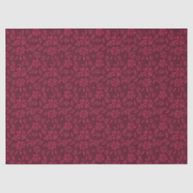 Burgundy Vintag Floral Seidenpapier (Vorderseite)