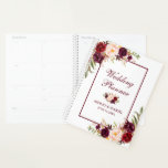 Burgundy Watercolor Floral Gold Wedding Planer<br><div class="desc">Watercolor Floral Burgundy Marsala Gold Hochzeitsplaner</div>