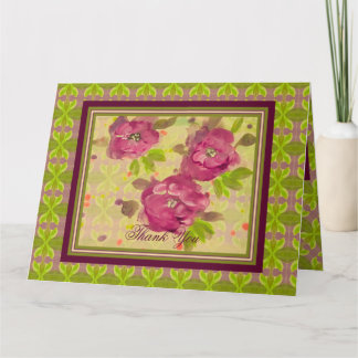 Burgundy Watercolor Floral Karte