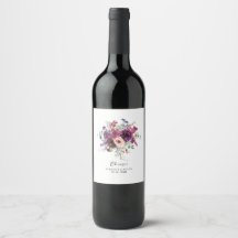 Burgundy Watercolor Wildblumen Boho Wedding
