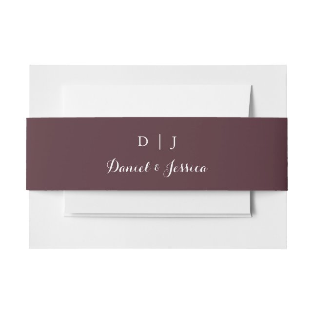 Burgundy Wedding Einladung Bly Band (Vorderseite Beispiel)