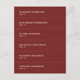 Burgundy Wedding Place Name Card DIY Einladung
