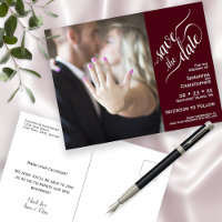 Burgundy Wedding Save the Date Foto & Kalligrafie