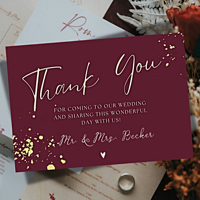 Burgundy wedding thank you cards dankeskarte (Von Creator hochgeladen)