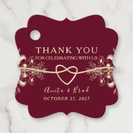 Burgundy Wedding Vielen Dank Geschenkanhänger