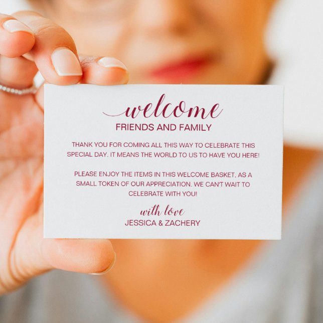 Burgundy Wedding Willkommensgeschenk Beutel Platzkarte (Von Creator hochgeladen)